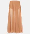 Chloé Silk Muslin Midi Skirt In Pink