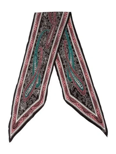 Pre-owned Chloé Silk Paisley Print Scarf In Pink