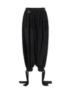 Chloé Black Pants With Ruced Details And Tied Cuffs In Silk Woman