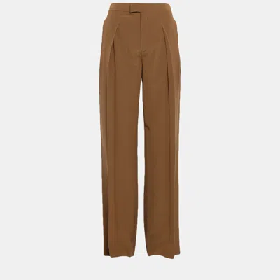 Pre-owned Chloé Silk Trousers 40 In Brown