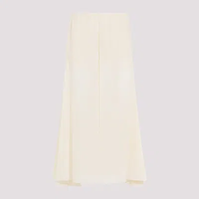 Chloé Silk Georgette Cropped Flared High Rise Pants In White