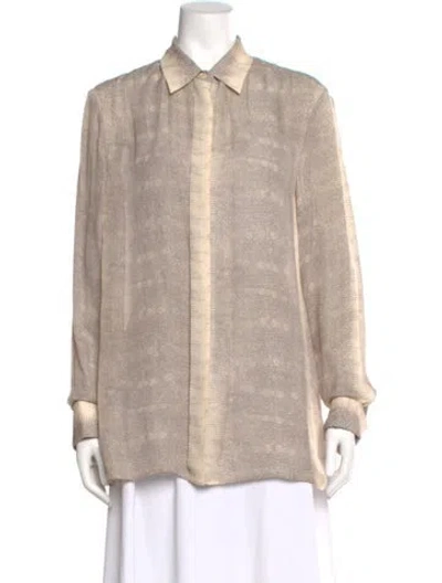 Pre-owned Chloé Silk Patterned Blouse In Neutral