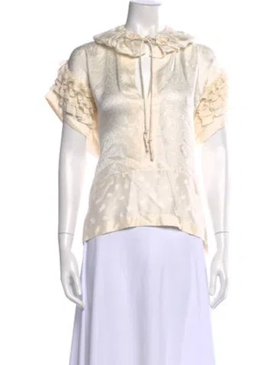 Pre-owned Chloé Silk Patterned Blouse In Neutral