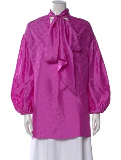 Pre-owned Chloé Silk Patterned Blouse W/ Tags In Purple