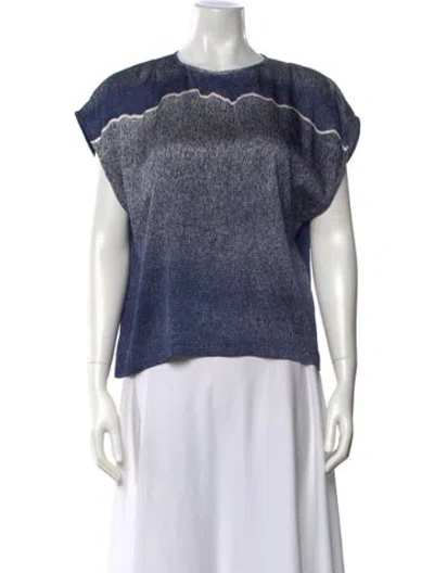 Pre-owned Chloé Silk Patterned Top In Blue