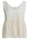 Chloé Dot Silk Jacquard Sleeveless Peplum Blouse In White