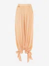 Chloé Fluid Pleated Trousers In Silk Charmeuse Pink Size 14 100% Silk