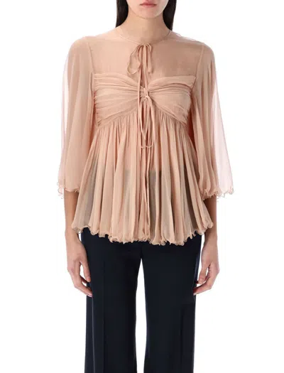 KLD Peach Flowy Satin Top main image 1