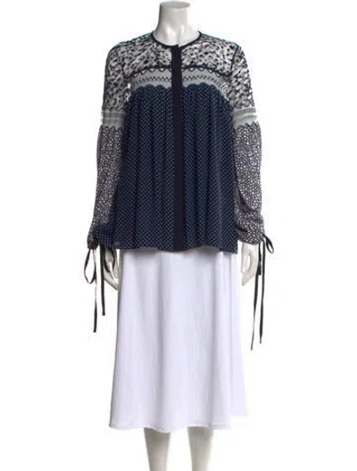 Pre-owned Chloé Silk Polka Dot Print Blouse In Multi