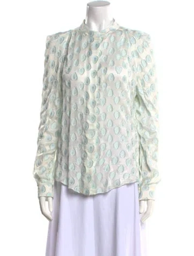 Pre-owned Chloé Silk Printed Blouse In Blue