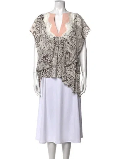 Pre-owned Chloé Silk Printed Blouse In Brown
