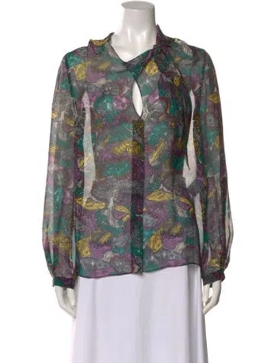 Pre-owned Chloé Silk Printed Blouse In Multi