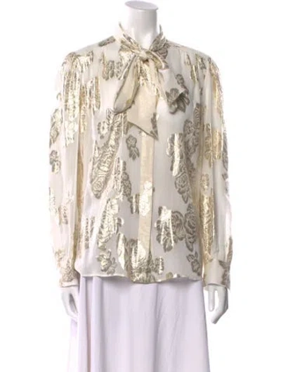 Pre-owned Chloé Silk Printed Blouse In Neutral