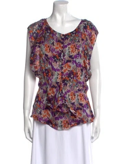 Pre-owned Chloé Silk Printed Blouse In Purple