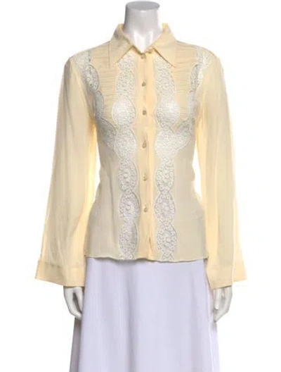 Pre-owned Chloé Silk Printed Button-up Top In Neutrals