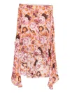 Chloé Asymmetric Floral Print Flowing Skirt In Multi