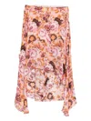 Chloé Silk Printed Skirt In Pink