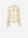 Chloé Floral Silk Balloon-sleeve Button-down Top