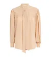 Chloé Scarf-neck Silk Georgette Blouse In Pink