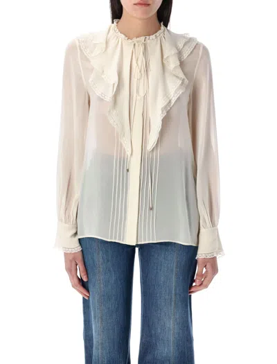 CHLOÉ CHLOÉ SILK RUFFLED BLOUSE