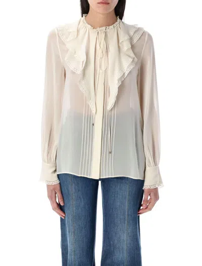 CHLOÉ CHLOÉ SILK RUFFLED BLOUSE