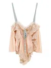 Chloé Silk Ruffled Tank Top In Pink