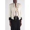 Chloé Silk Satin Peplum Jacket In Neutral
