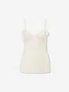 Chloé Lace-trimmed Silk Satin Camisole In White