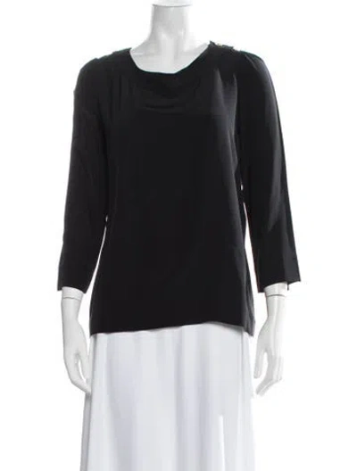 Pre-owned Chloé Silk Scoop Neck Blouse In Black