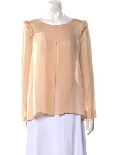 Pre-owned Chloé Silk Scoop Neck Blouse In Pink