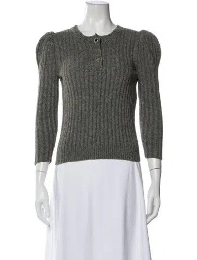Pre-owned Chloé Silk Scoop Neck Sweater In Green