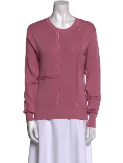 Pre-owned Chloé Silk Scoop Neck Sweater In Pink