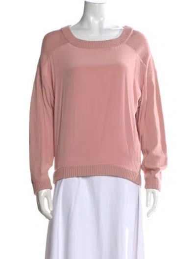 Pre-owned Chloé Silk Scoop Neck Sweater In Pink