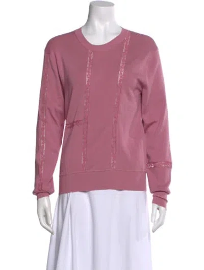 Pre-owned Chloé Silk Scoop Neck Sweater In Pink