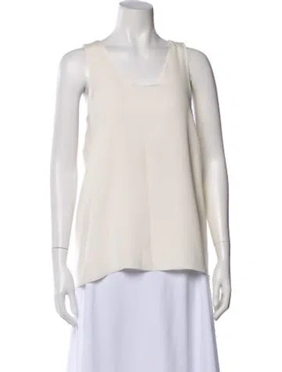 Pre-owned Chloé Silk Scoop Neck Top In Neutral