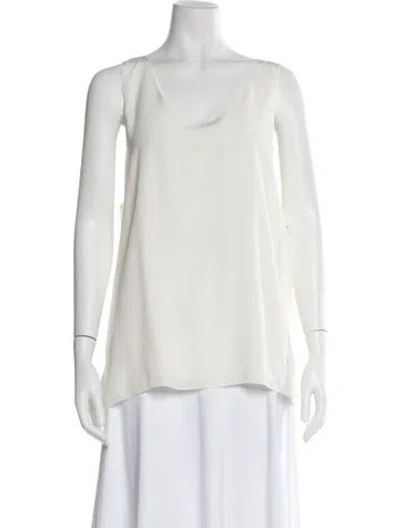 Pre-owned Chloé Silk Scoop Neck Top In Neutral