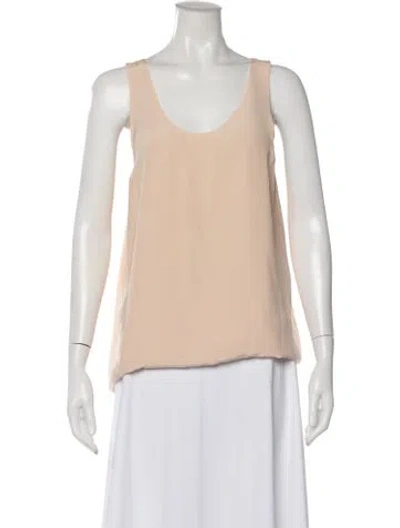 Pre-owned Chloé Silk Scoop Neck Top In Neutral