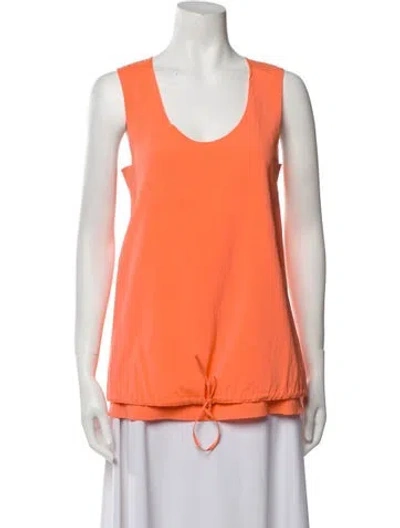 Pre-owned Chloé Silk Scoop Neck Top In Orange