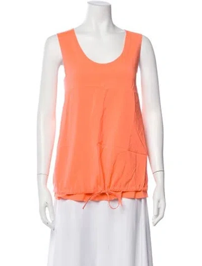 Pre-owned Chloé Silk Scoop Neck Top In Orange