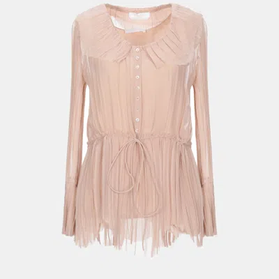 Pre-owned Chloé Silk Shirt 36 In Pink