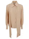 Chloé Silk Shirt With Classic Collar In Pink