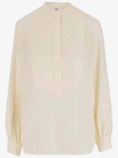 Chloé Silk Shirt With Mandarin Collar