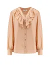 Chloé Silk Shirt With Rouches