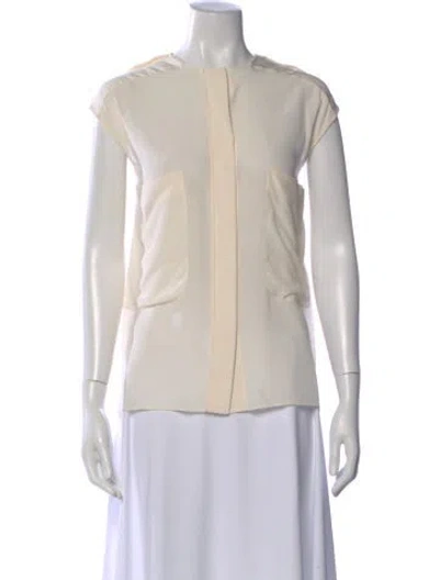 Pre-owned Chloé Silk Short Sleeve Blouse In Neutral