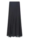 Chloé Maxi Skirt With Sheer Overlay And Flowy Design In Black