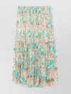 Chloé Pleated Tiered Floral-print Silk-chiffon Maxi Skirt