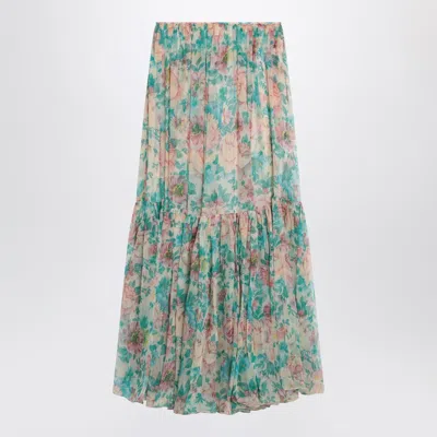 CHLOÉ CHLOÉ SILK SKIRT WITH FLORAL PRINT
