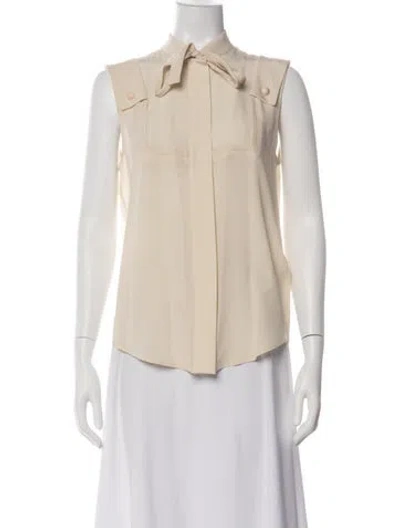 Pre-owned Chloé Silk Sleeveless Blouse In Blue