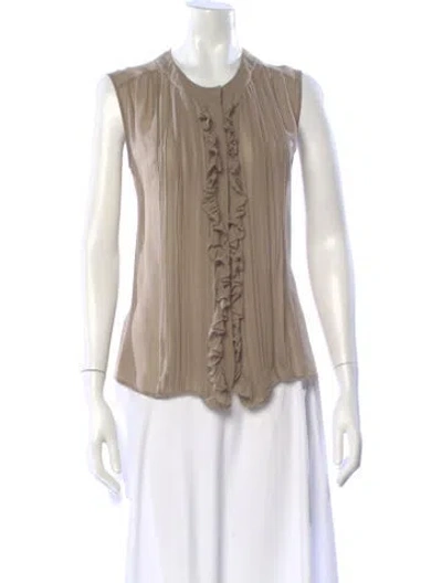Pre-owned Chloé Silk Sleeveless Blouse In Neutral