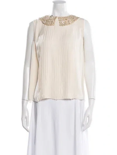 Pre-owned Chloé Silk Sleeveless Blouse In Neutral